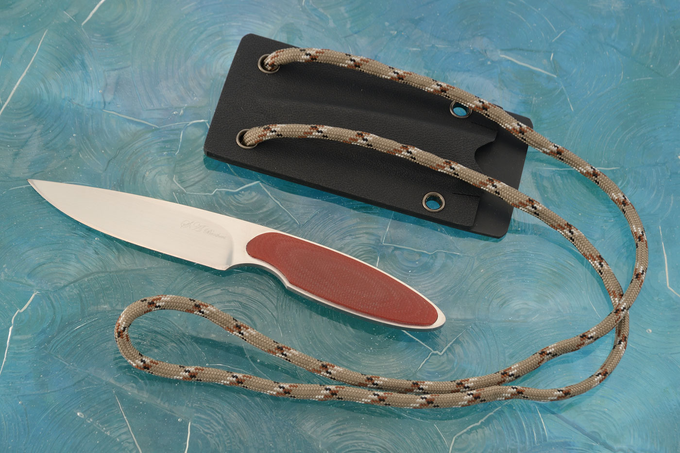 Neck Knife with Red G-10