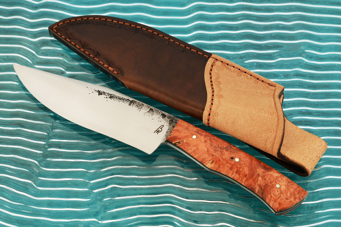 Forged EDC/Hunter with Maple Burl