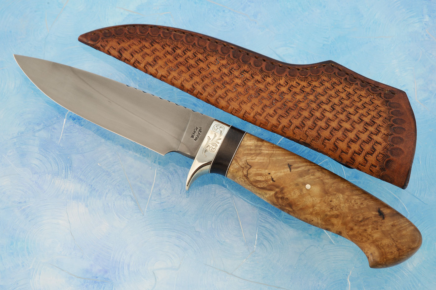 Engraved Drop Point Utility with Hairy Vitex