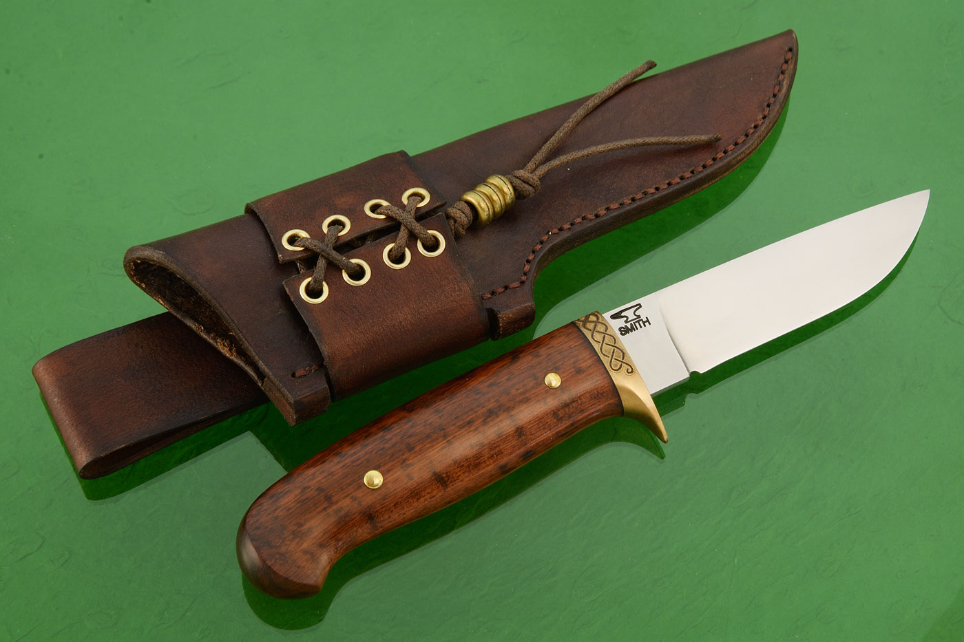 Engraved Drop Point Hunter (Model LR) with Snakewood