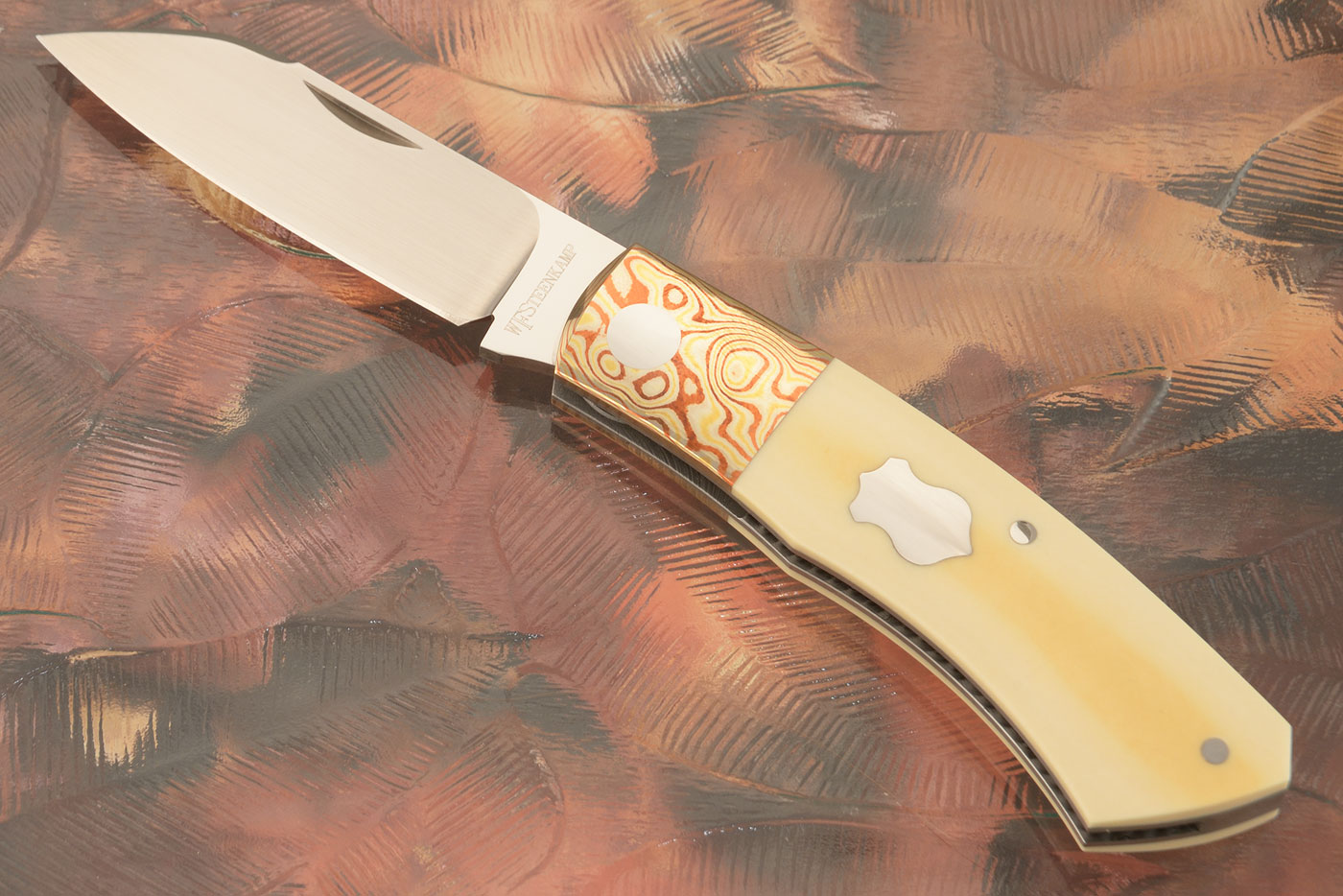 Dino Slipjoint with Antique Westinghouse Micarta and Mokume