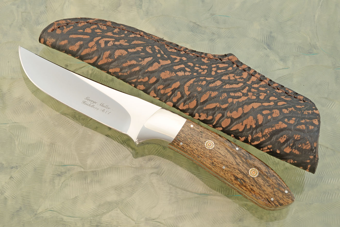 Drop Point Hunter with Mammoth Bone (FB-25)