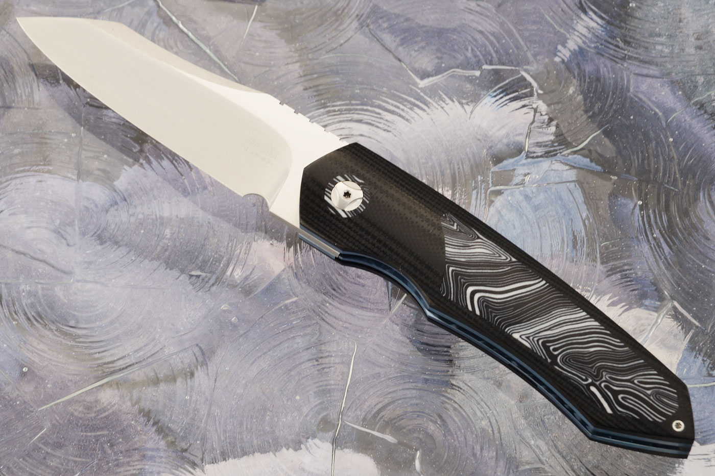 Simba Midi Front Flipper with Black G10 and Mosaic G10 Inlays (IKBS) - M390