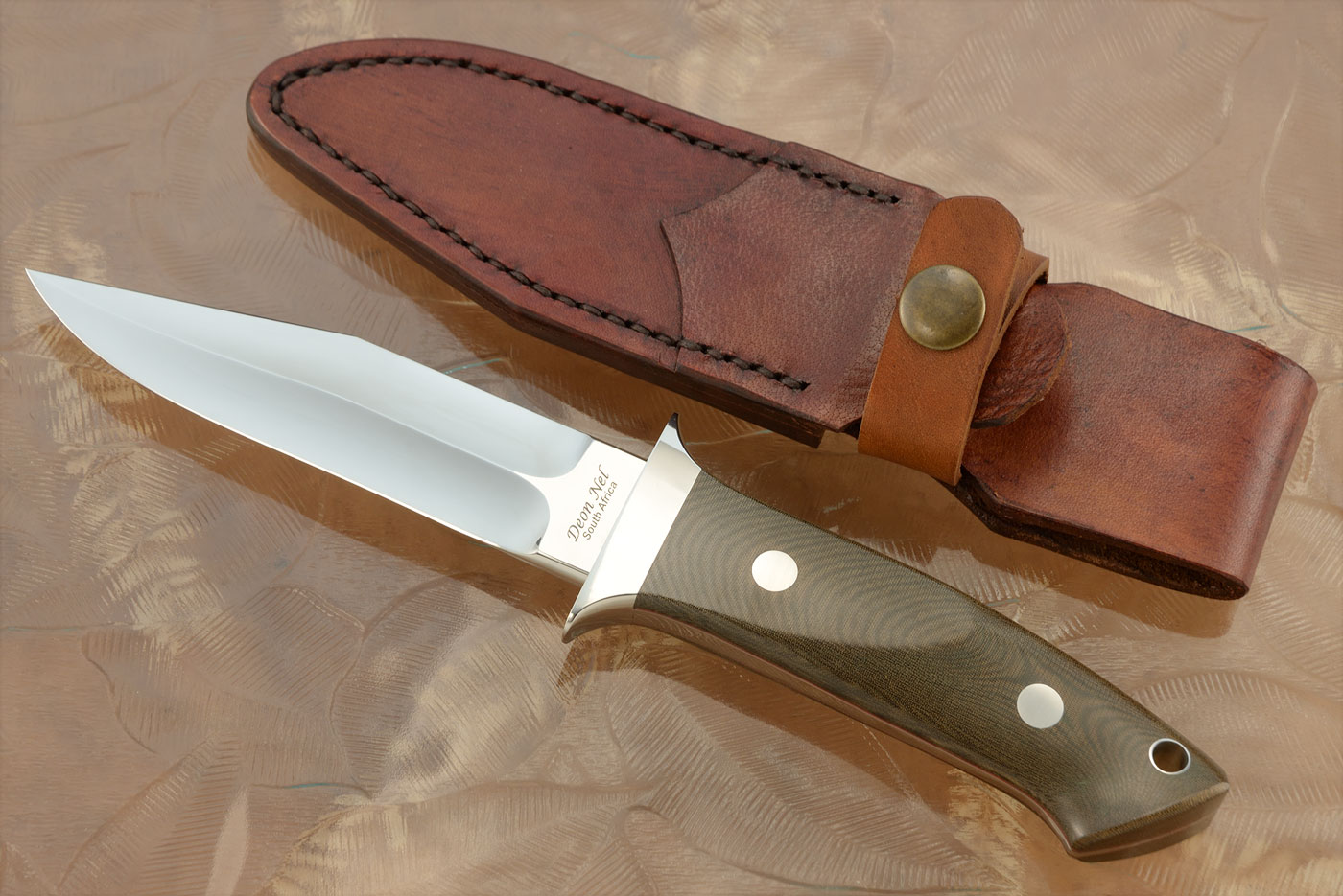 Loveless Style Mini-Wilderness with Olive Micarta