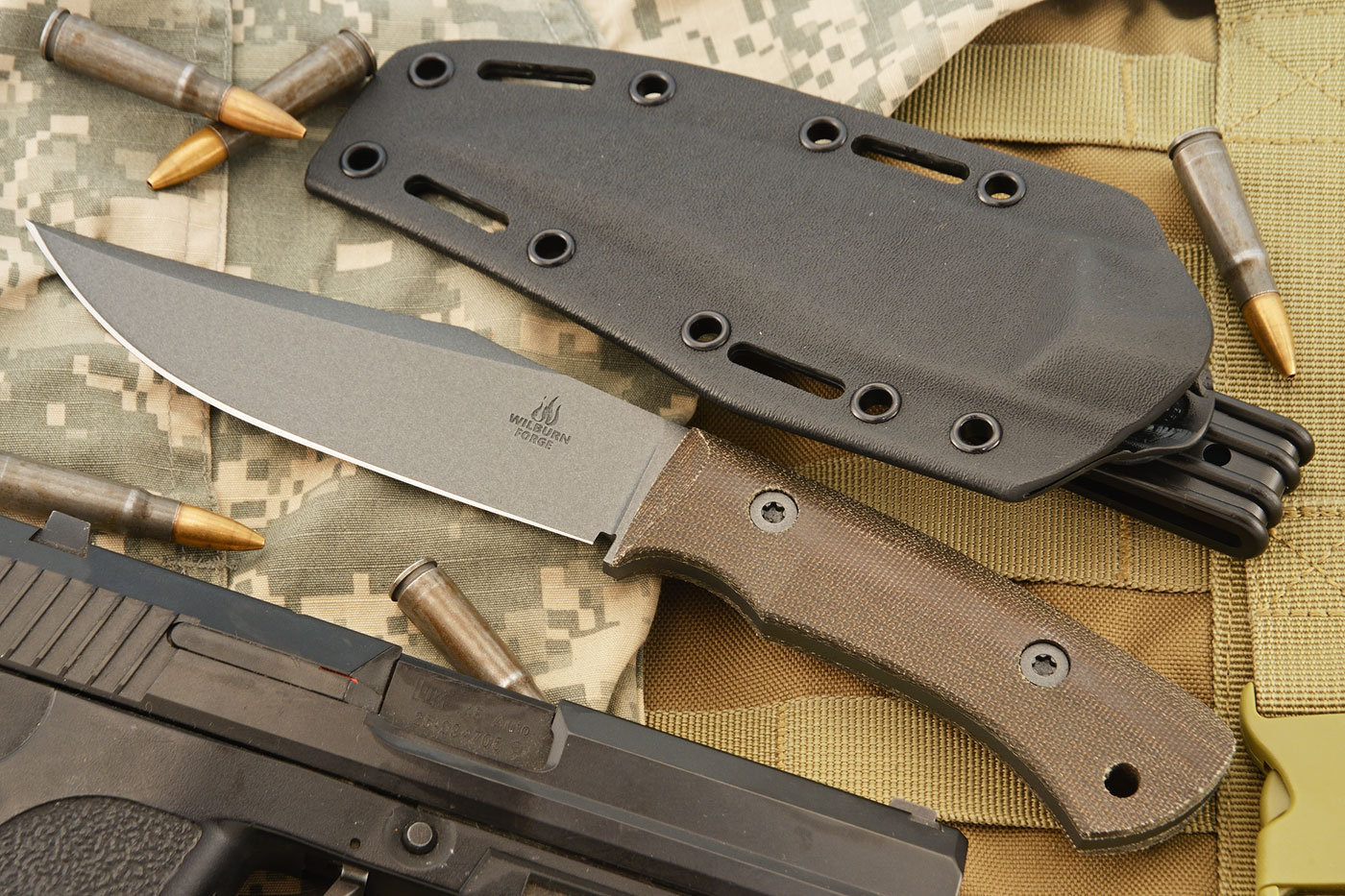 Bodyguard Belt Knife with Green Canvas Micarta