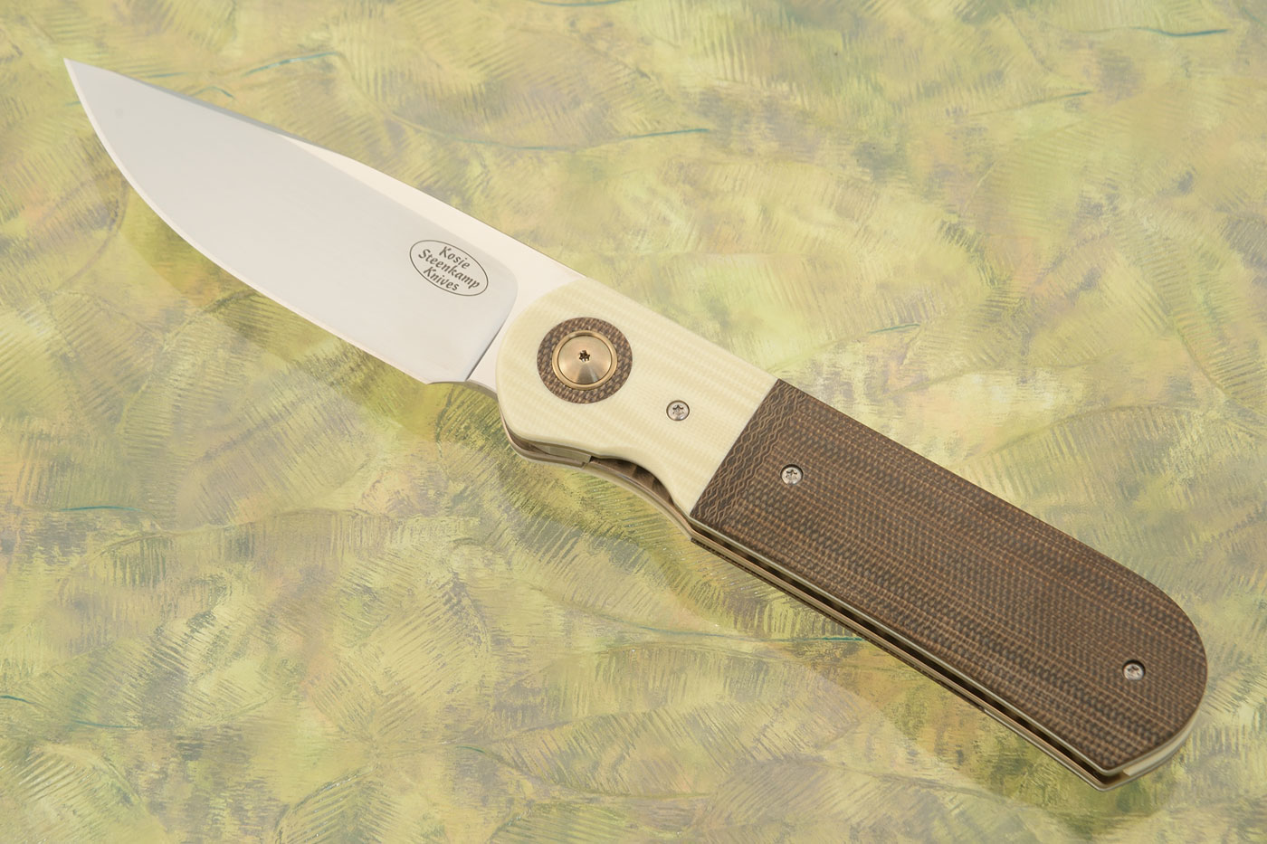 Samson Front Flipper with Green Micarta and Ivory G-10 (IKBS) - M390