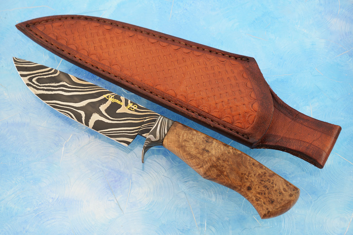 Twist Damascus Hunter with Thuya Burl