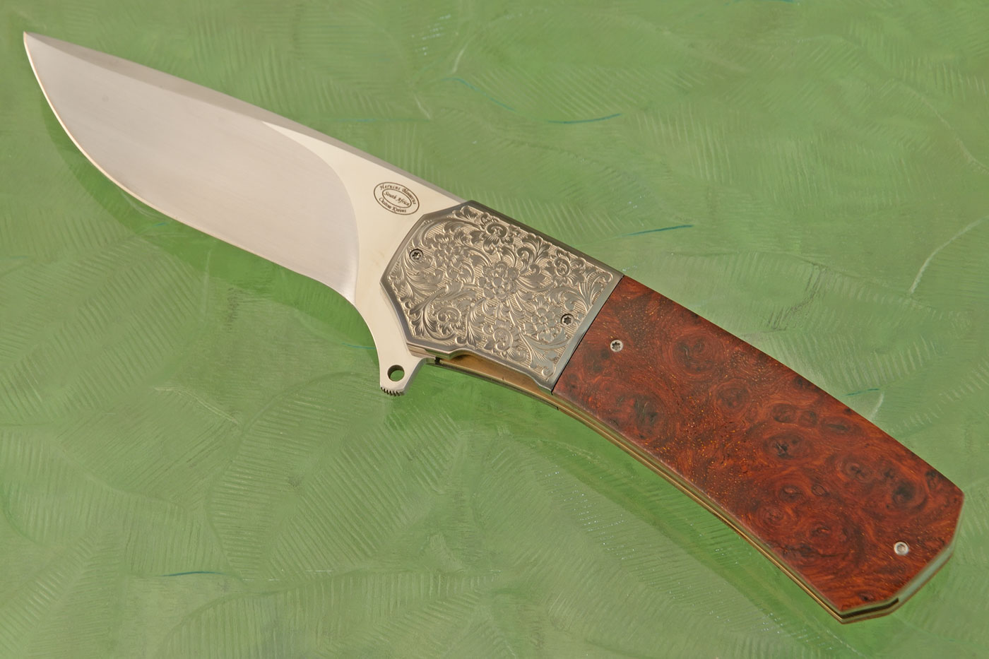 HB15 Linerlock Flipper with Ironwood and Engraved Zirconium (IKBS)