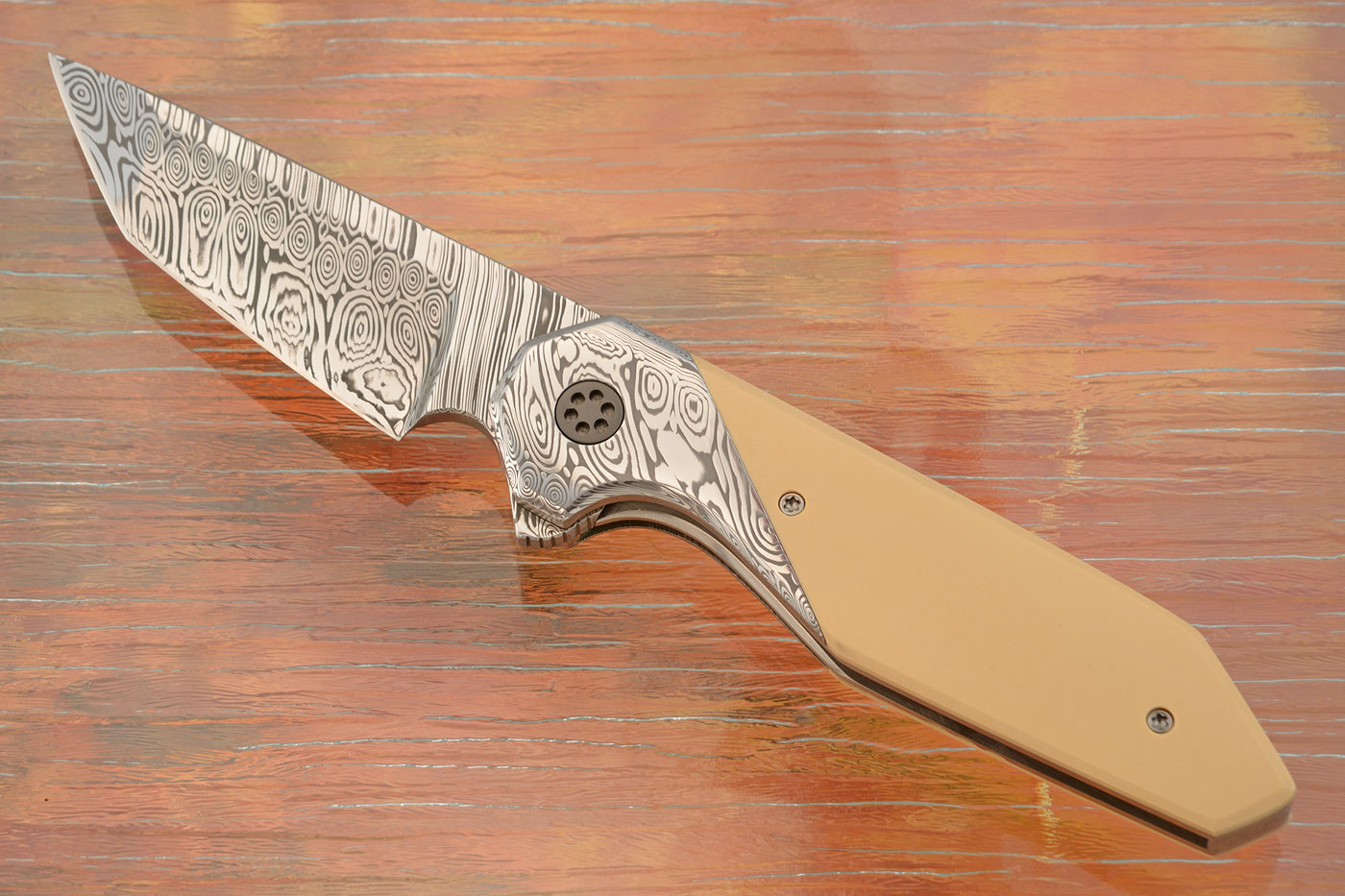 Laterus Flipper with Vintage Micarta and Damascus