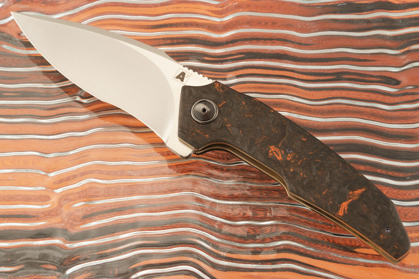 A6R Flipper with Orange Dark Matter FatCarbon (Ceramic IKBS Plus) - M390