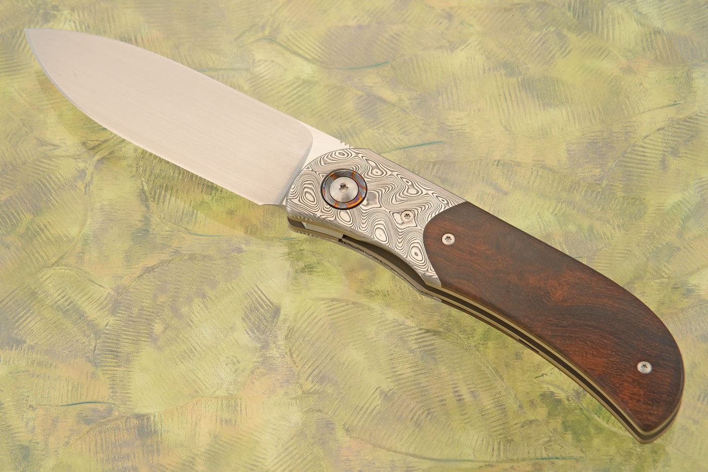 LEXK Plus Front Flipper with Ironwood, Damascus and Timascus - M390