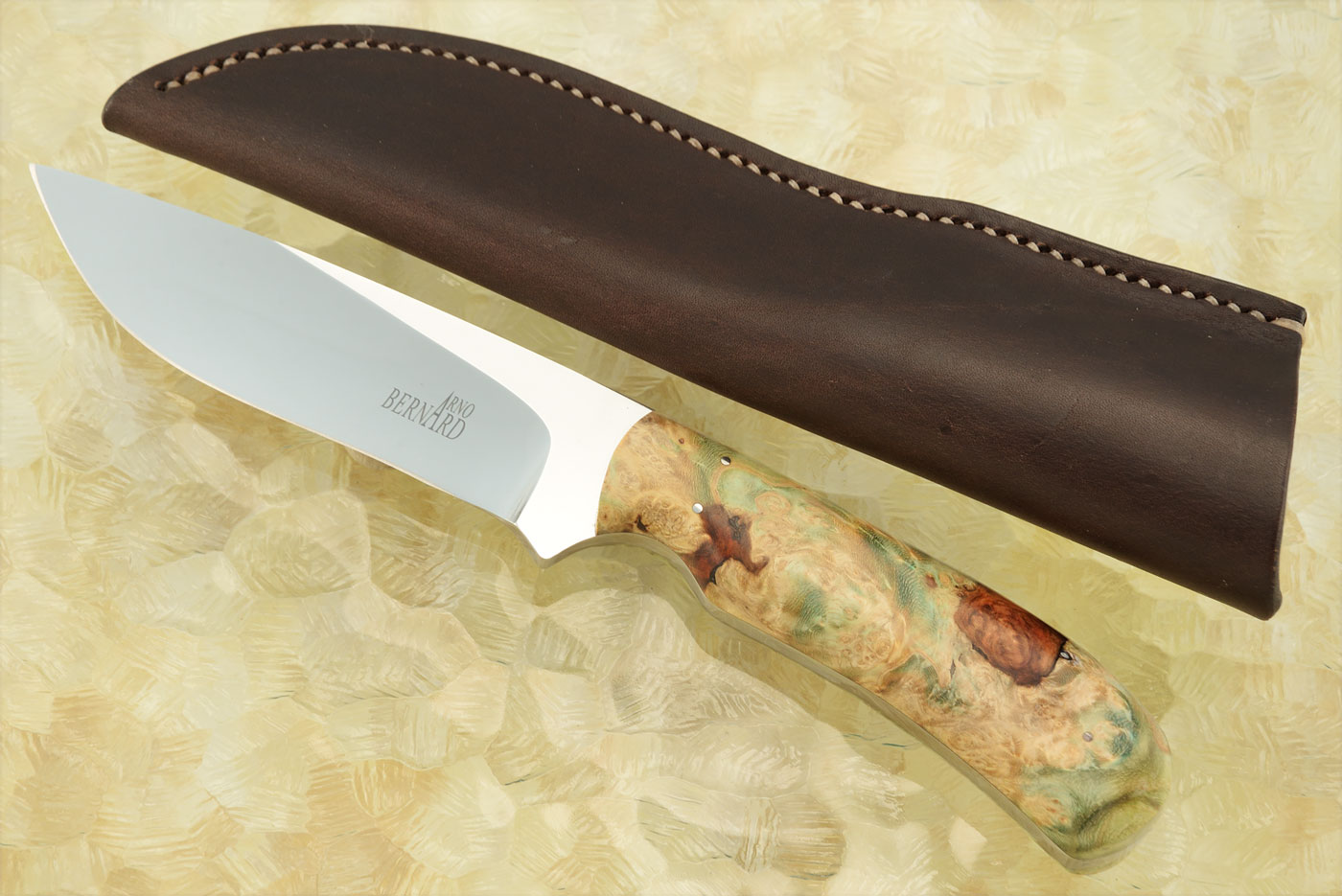Drop Point Big Game Hunter with Maple Burl Shokwood
