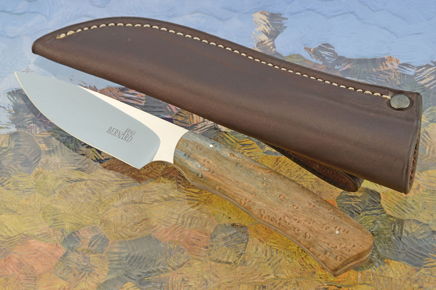 Drop Point Hunter with with Birdseye Maple