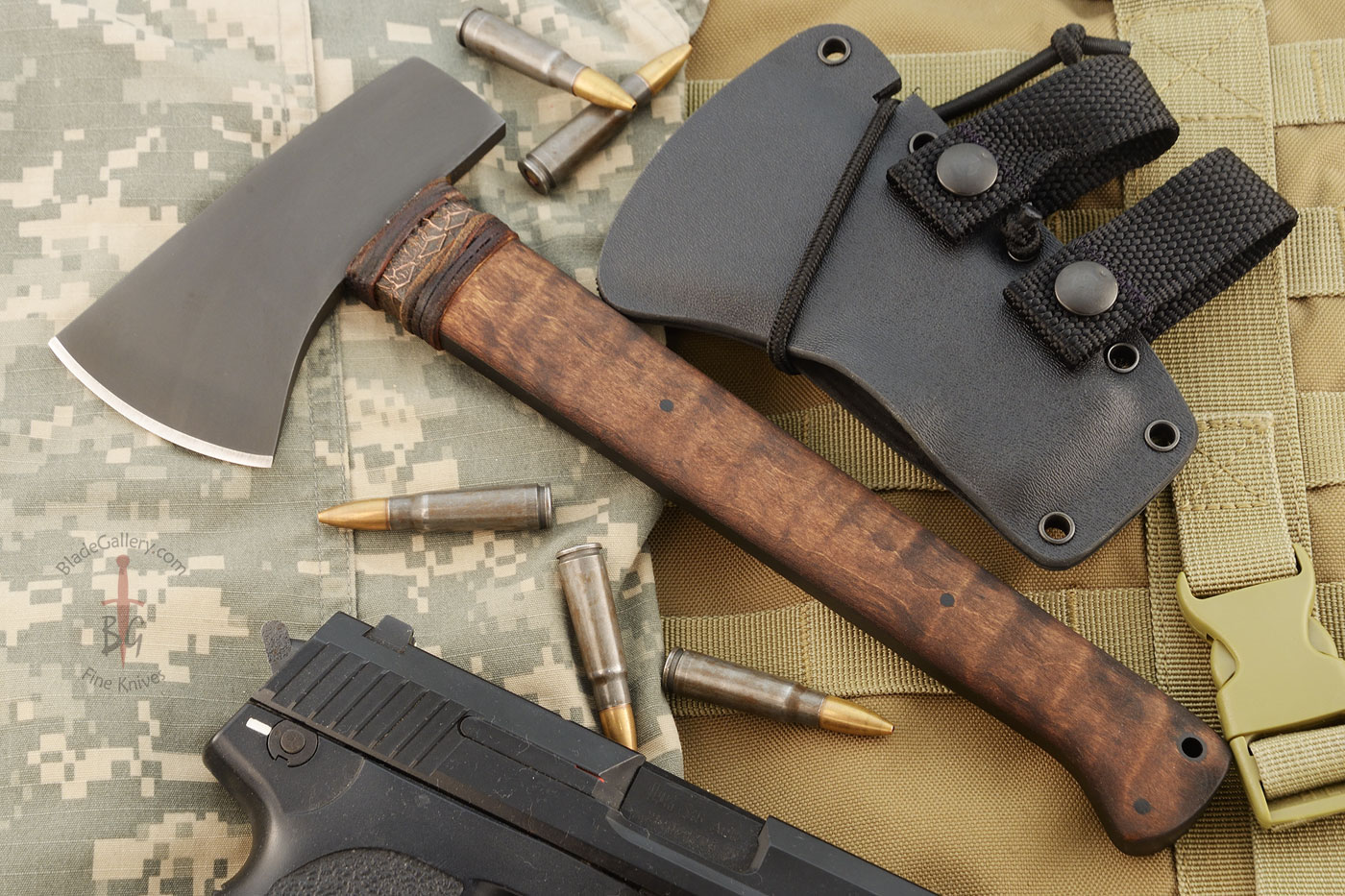 Highland Hatchet with Maple, Leather Wrap, and Copper Band - Limited Edition for Blade Show 2022 (Only 5 Made!)