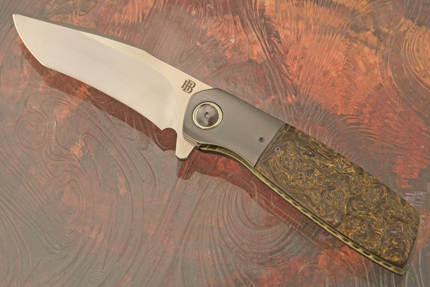 HB17 - Motswiri Flipper with Gold Dark Matter FatCarbon and Zirconium (Ceramic IKBS) - M390