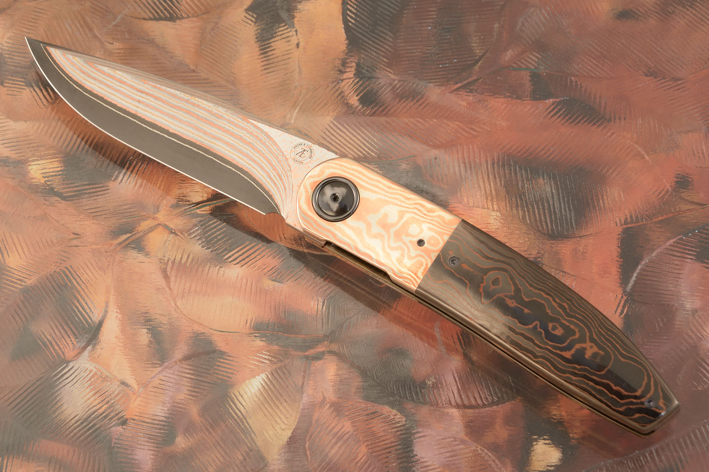 L28 Front Flipper with Mokume and FatCarbon - Stainless Yushoku