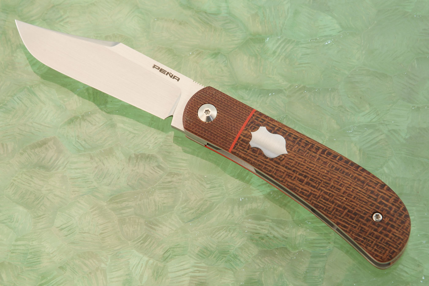 Lanny's Clip  Front Flipper with Burlap and Natural Micarta