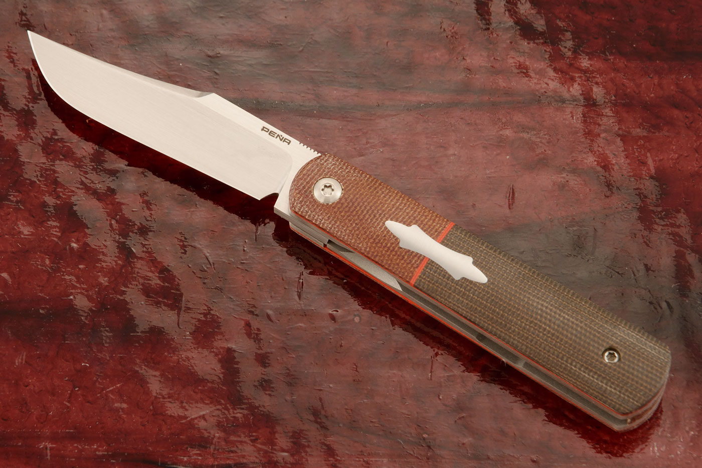 Barlow Front Flipper with Green and Natural Micarta - CPM-154