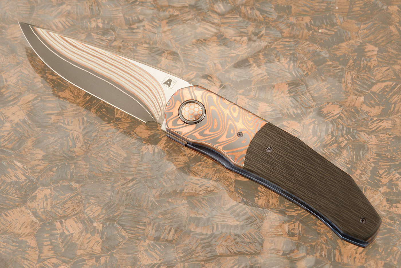 A9 Dress Front Flipper with Blackwood Carbon Fiber, Zirconium and Super Conductor (Ceramic IKBS) - Stainless Yu-Shoku
