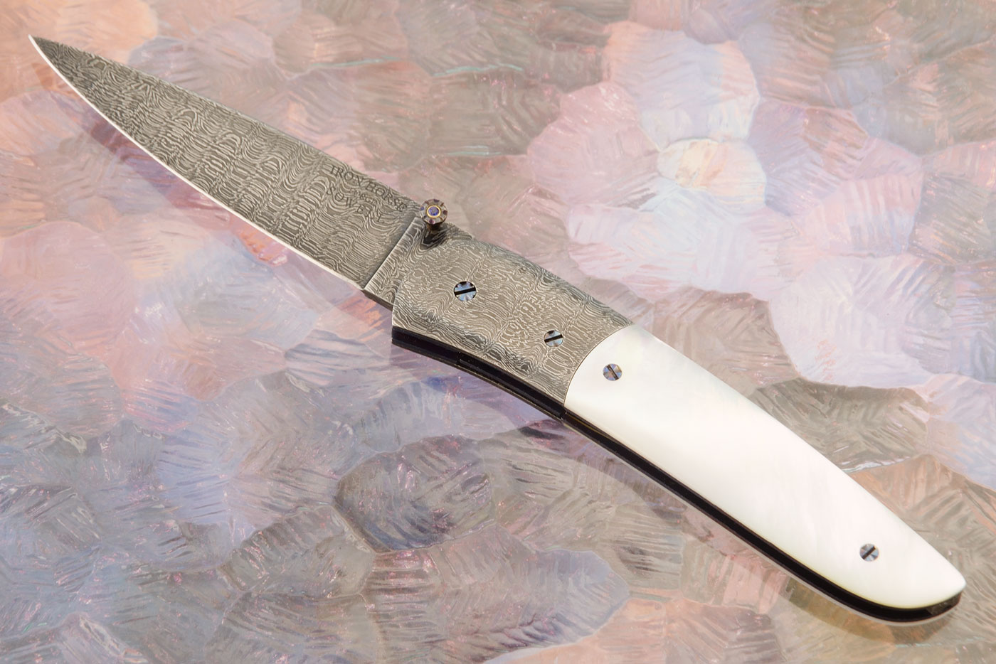 Damascus Folder with Mother of Pearl