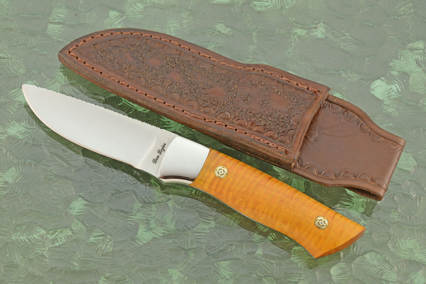 Drop Point Hunter with Curly Maple