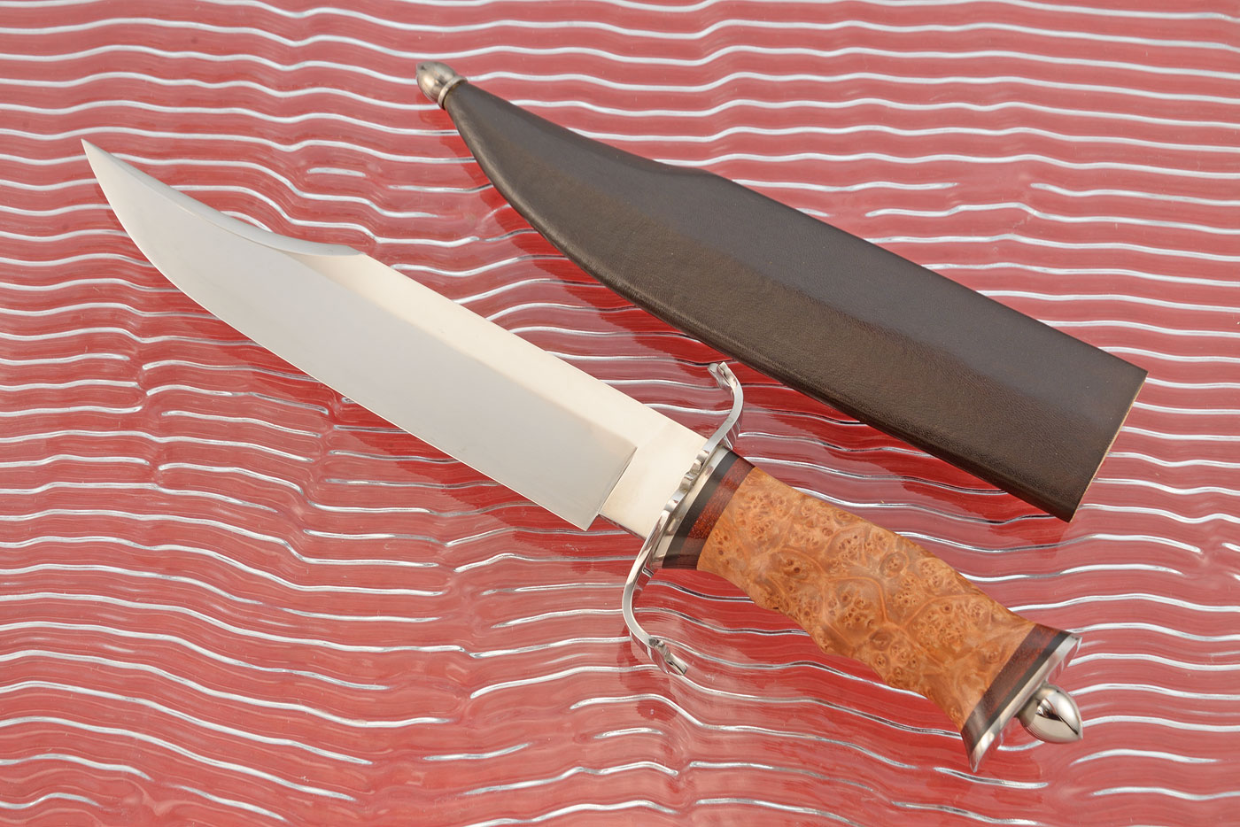 S-Guard Bowie with Maple Burl, Bloodwood, and Ebony