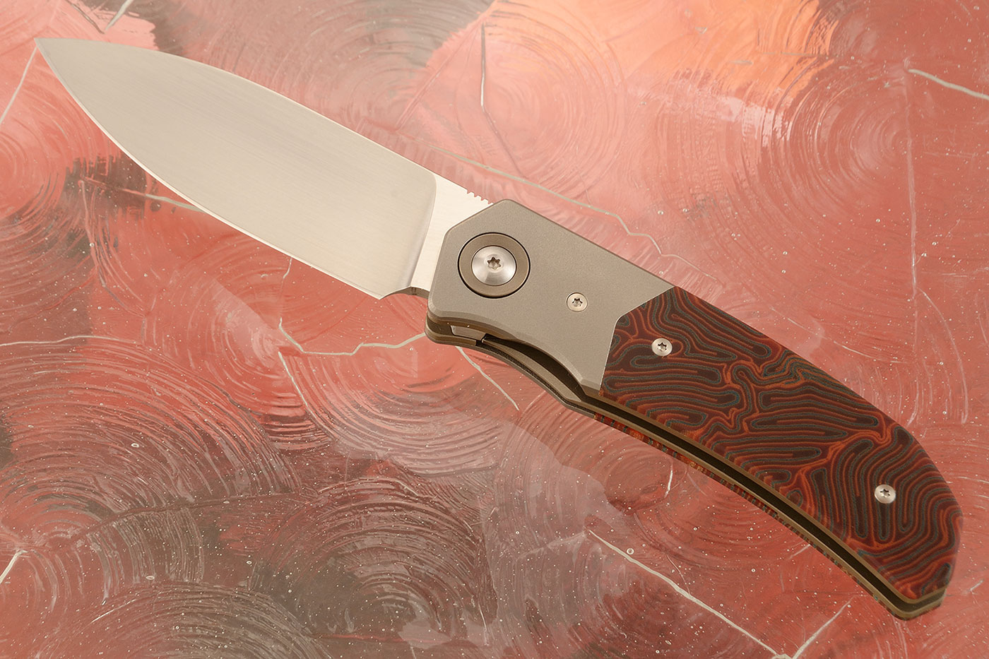 Urban Plus Front Flipper with Crazy Fiber Micarta and Titanium - M390