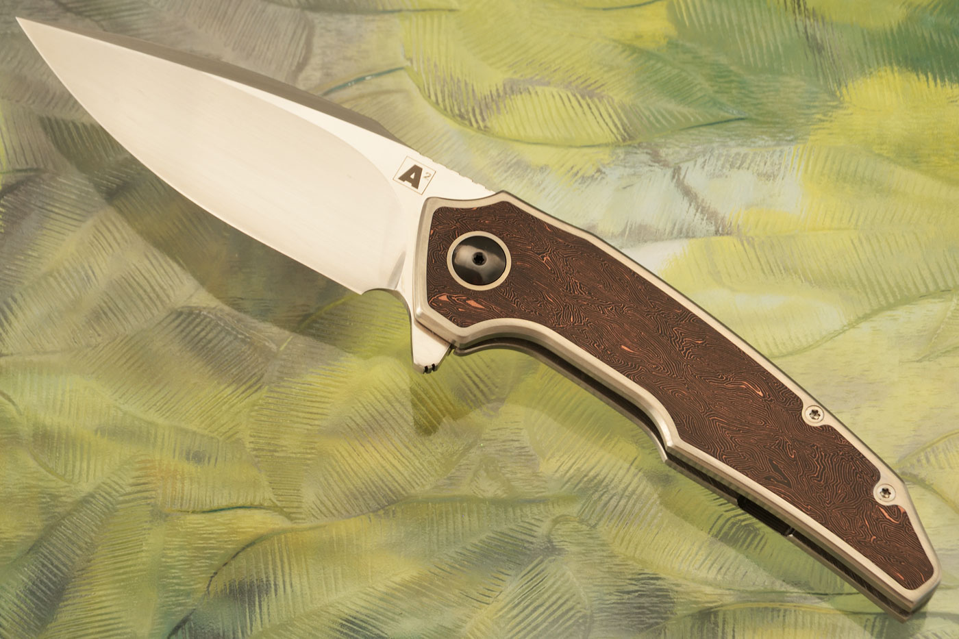 A6 Middi Interframe Framelock Flipper with Copper Space Coral FatCarbon (Ceramic IKBS) - M390