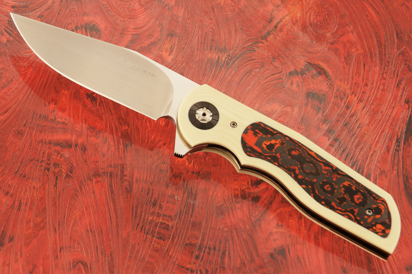 Raider Flipper with Ivory G-10 and Lava Flow FatCarbon (IKBS) - M390