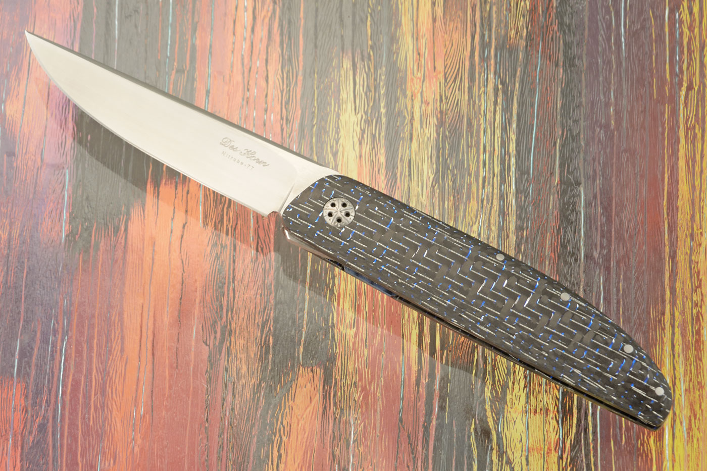 Model 450 Ultra-Light Front Flipper with Electric Blue Carbon Fiber - Nitrobe 77