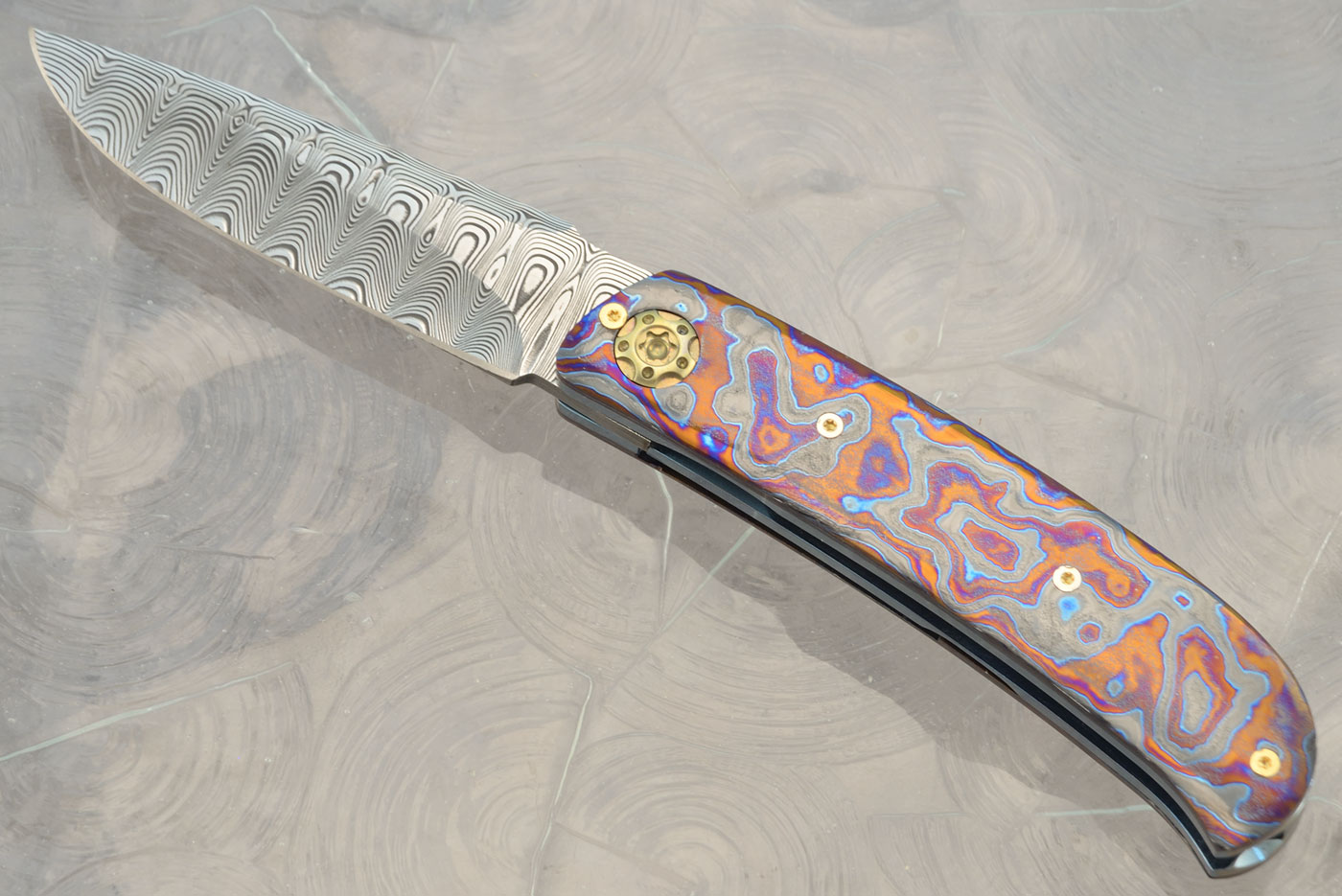 LL-H Front Flipper with Damasteel and Black Timascus (Ceramic IKBS)