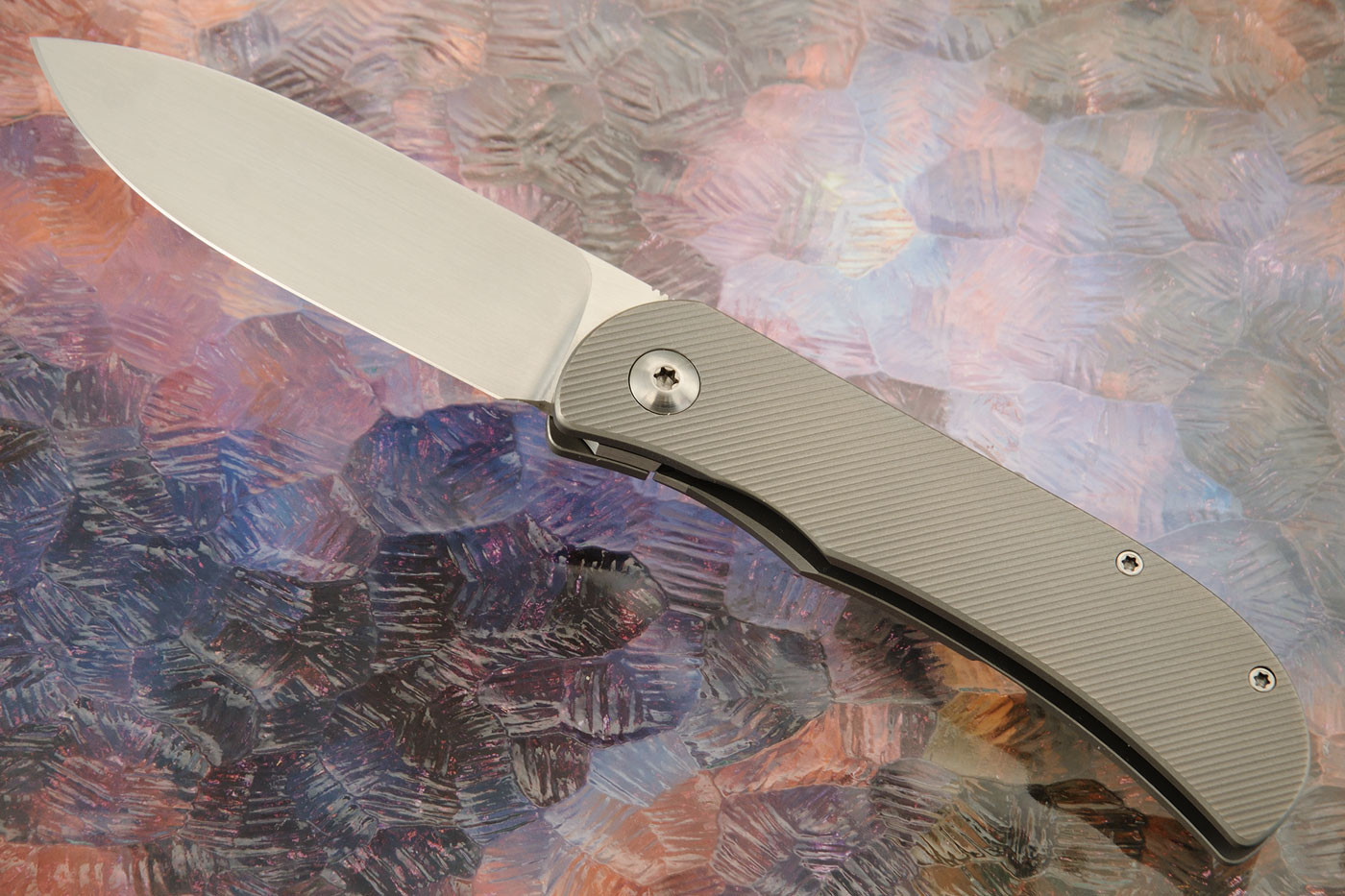 LEXK SFL Frame Lock Front Flipper - Satin Finish, Drop Point - ELMAX