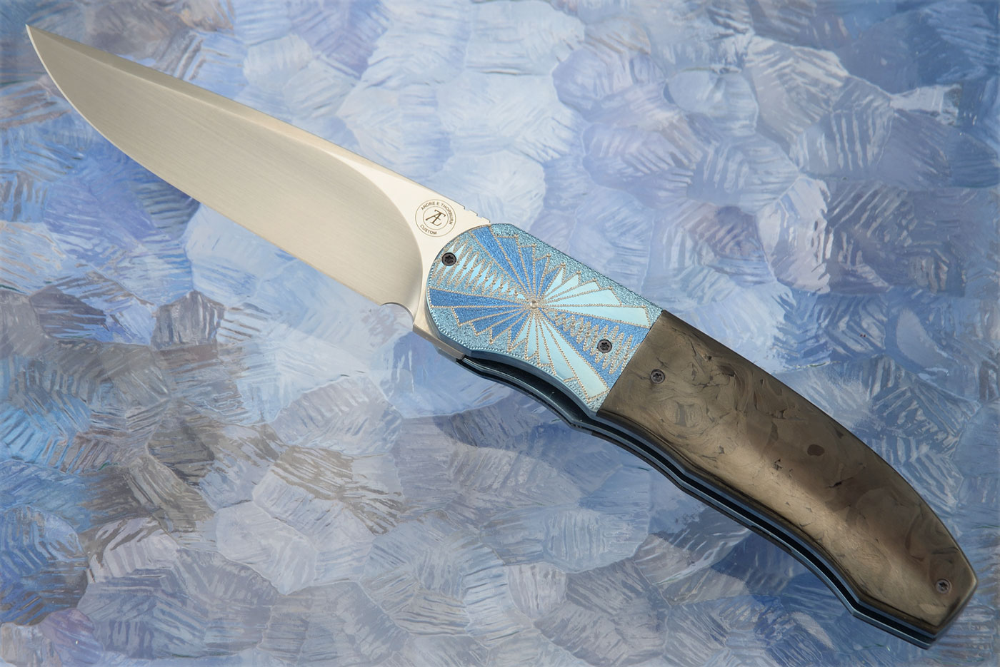 L48 Front Flipper with Marble Carbon Fiber and Titanium (Ceramic IKBS) - M390