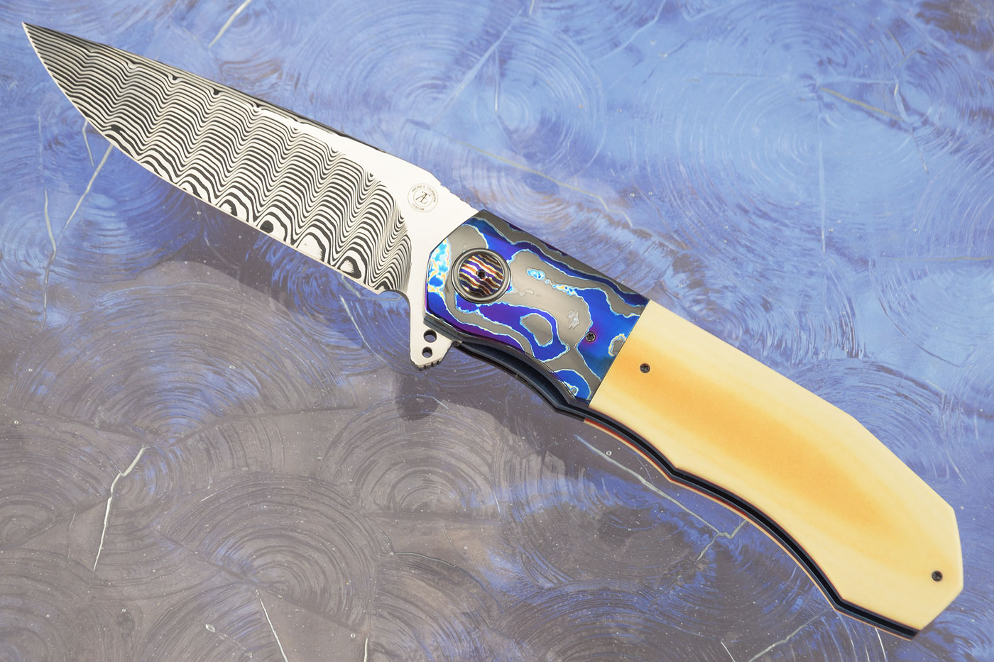 L44M Flipper with Westinghouse Micarta, and Timascus (Ceramic IKBS) - Damasteel