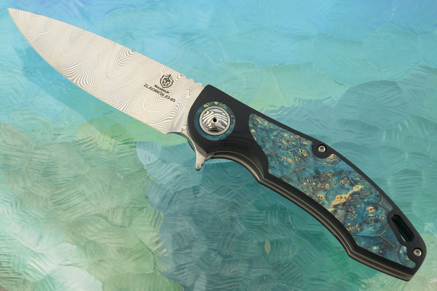 H4 Midi Flipper with Maple Burl - Stainless Damascus