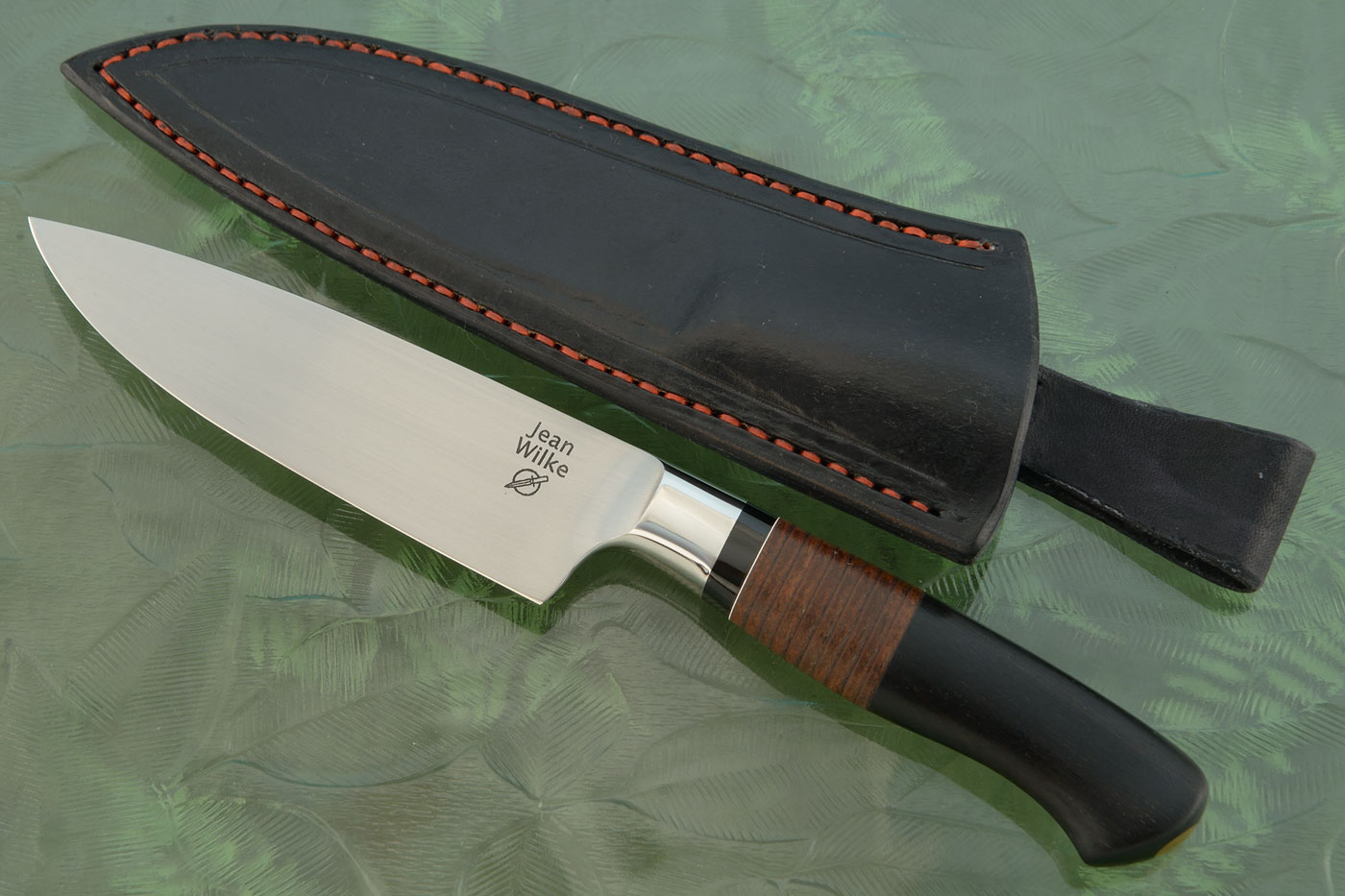 Integral Utility Knife with Ebony and Stacked Leather