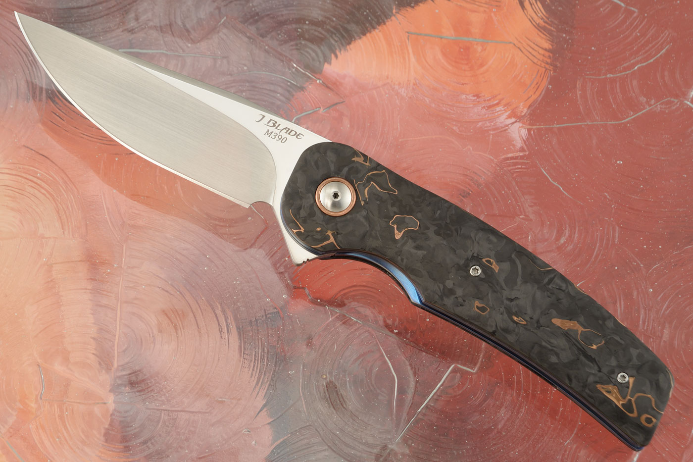 JB1 Flipper with Copper Marble Carbon Fiber - M390