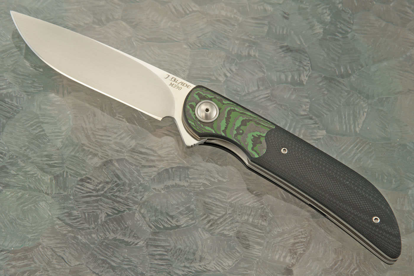 JB2 Flipper with Jungle Green FatCarbon - M390