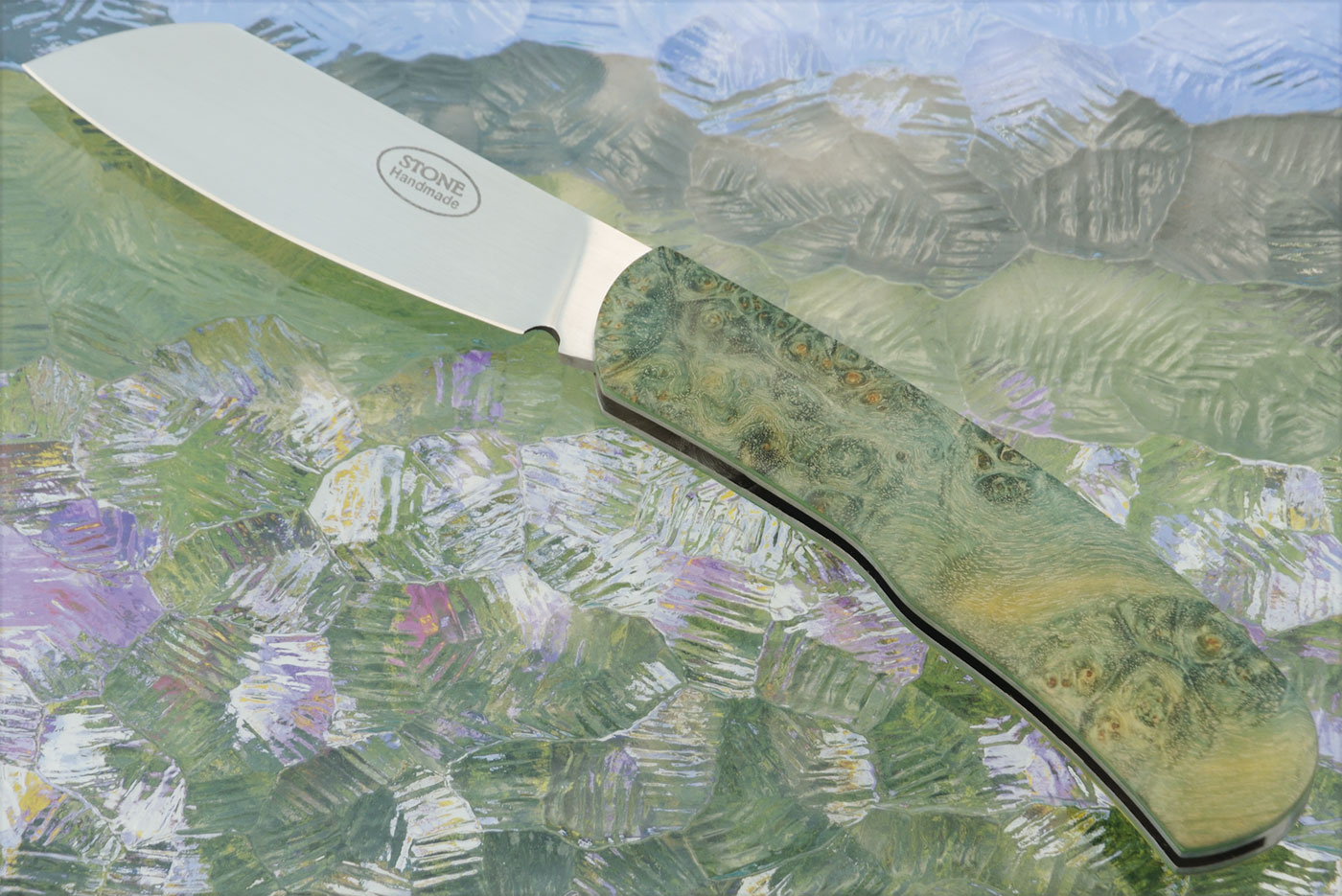 Gunstock Slipjoint with Maple Burl - N690