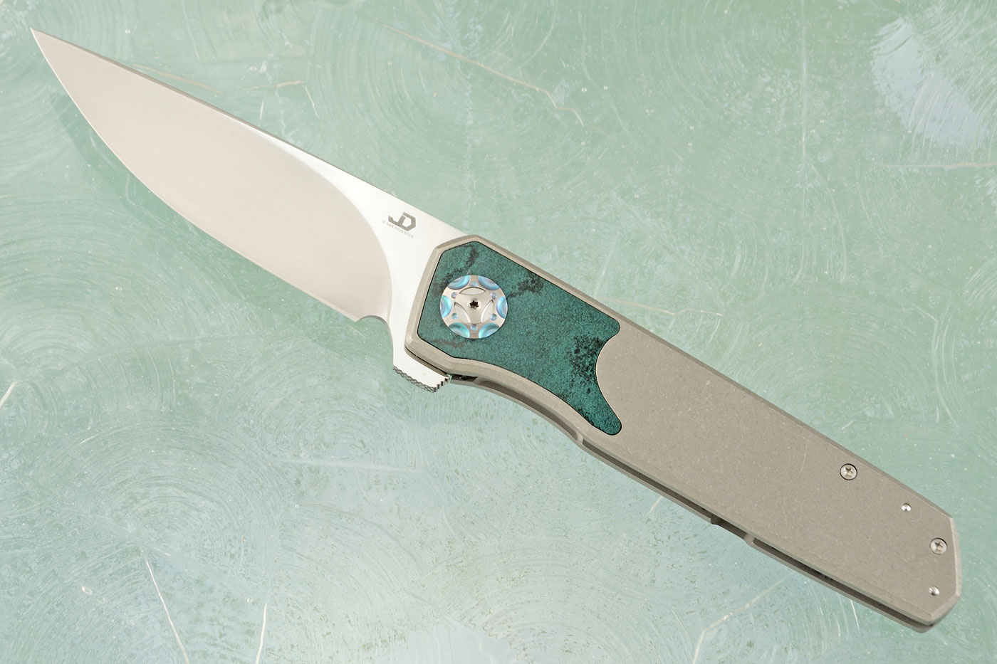 Iridium Framelock Flipper with Vintage Micarta and Titanium (IKBS) - ATS-34