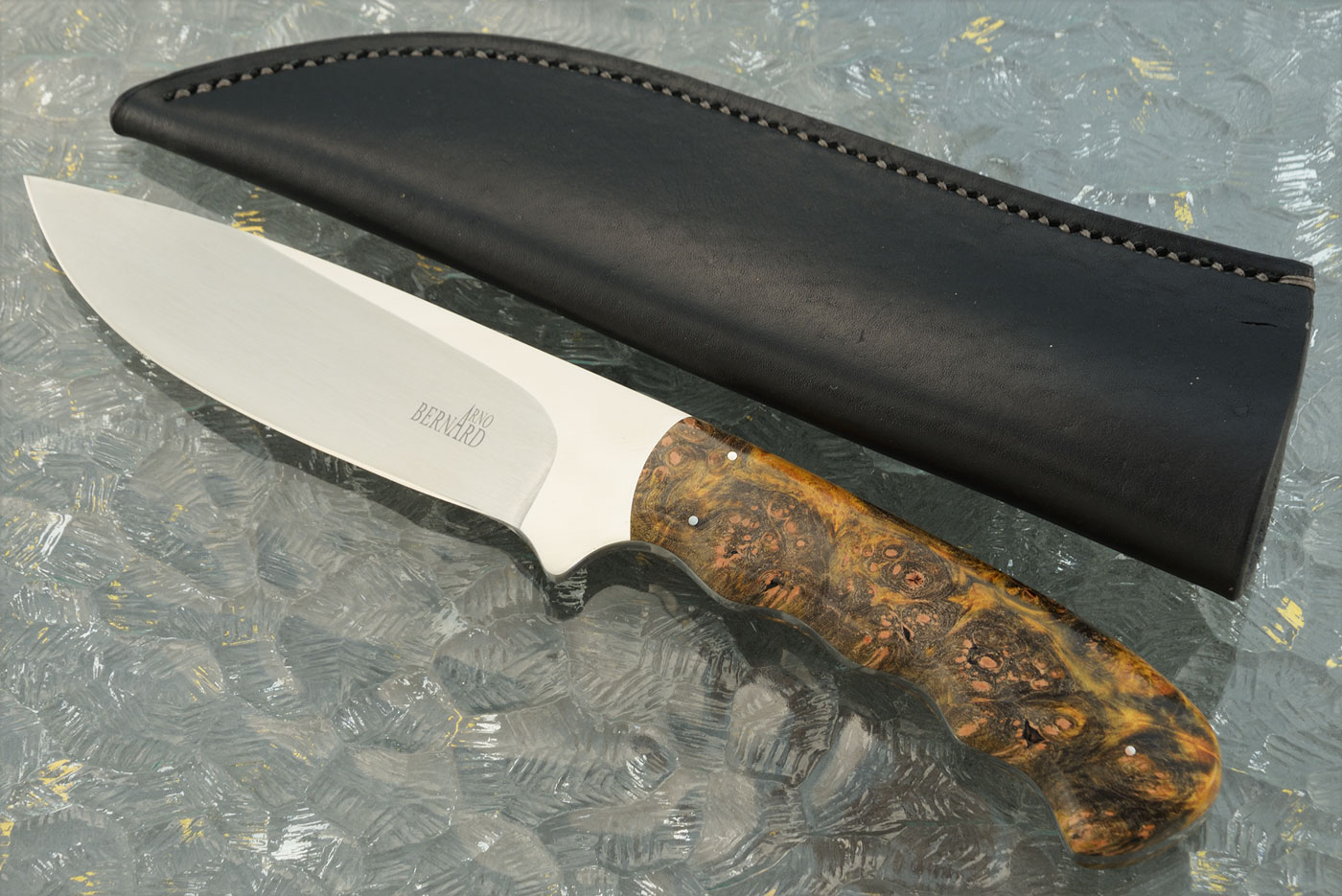 Large Drop Point Hunter with Maple Burl - CPM-S35VN