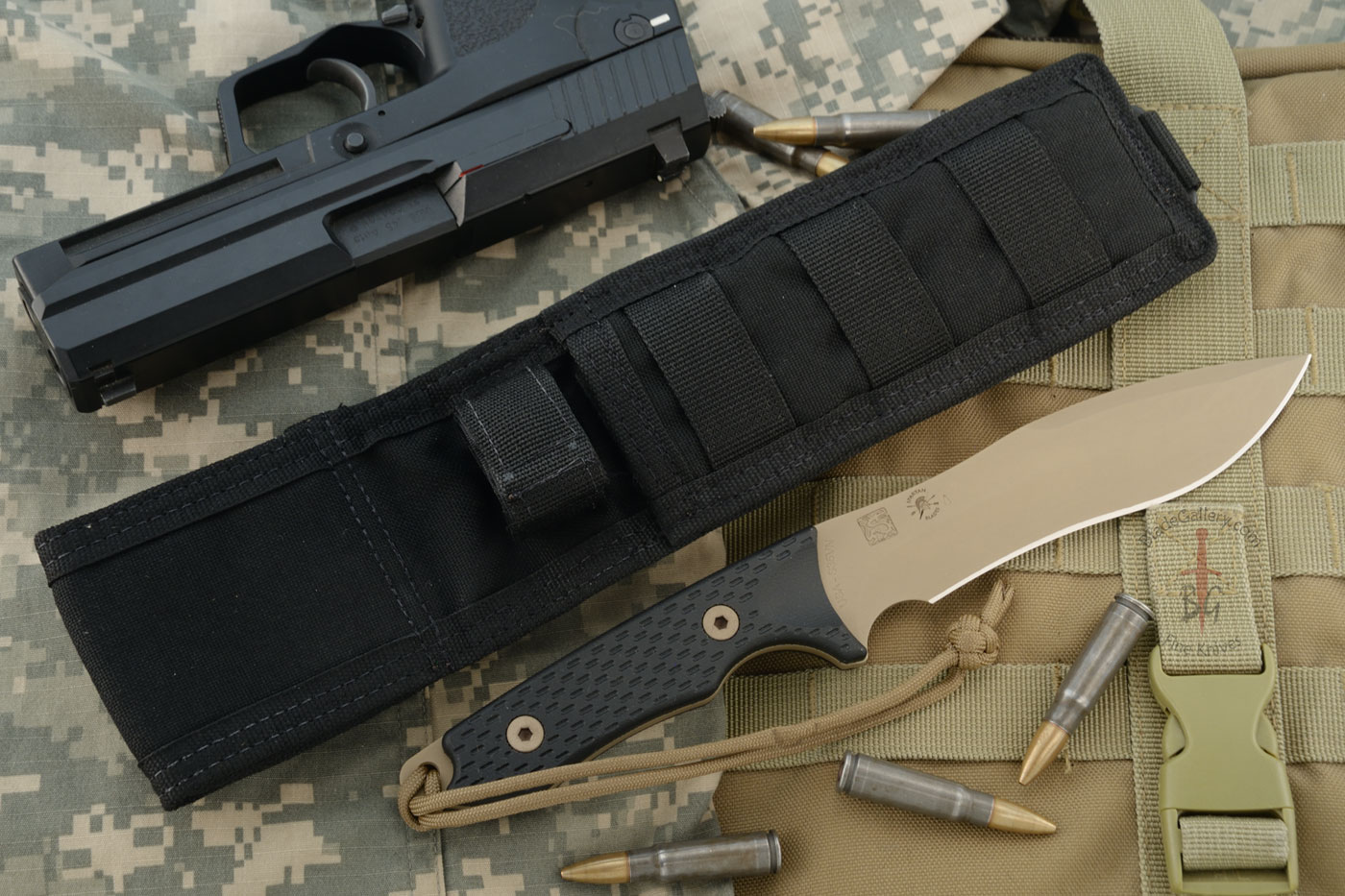 Spartan Ronin Shinto with Black Micarta - Flat Dark Earth Blade