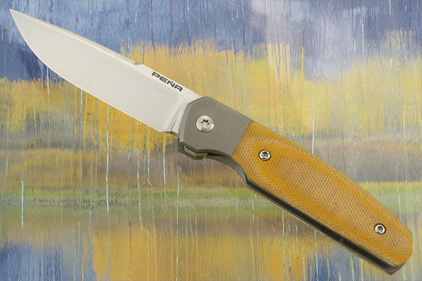 Cabarello Bolsterlock Front Flipper with Yellow Micarta