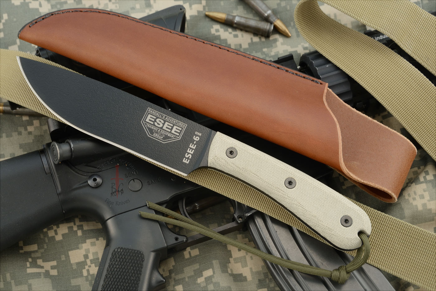 ESEE-6HM (ESEE-6HM-B) - Canvas Micarta, 1095 - Black