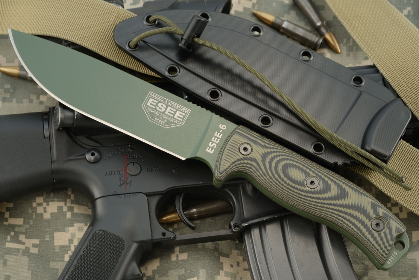 ESEE-6 (6POD-003) - Green/Black G-10, 1095 - Green