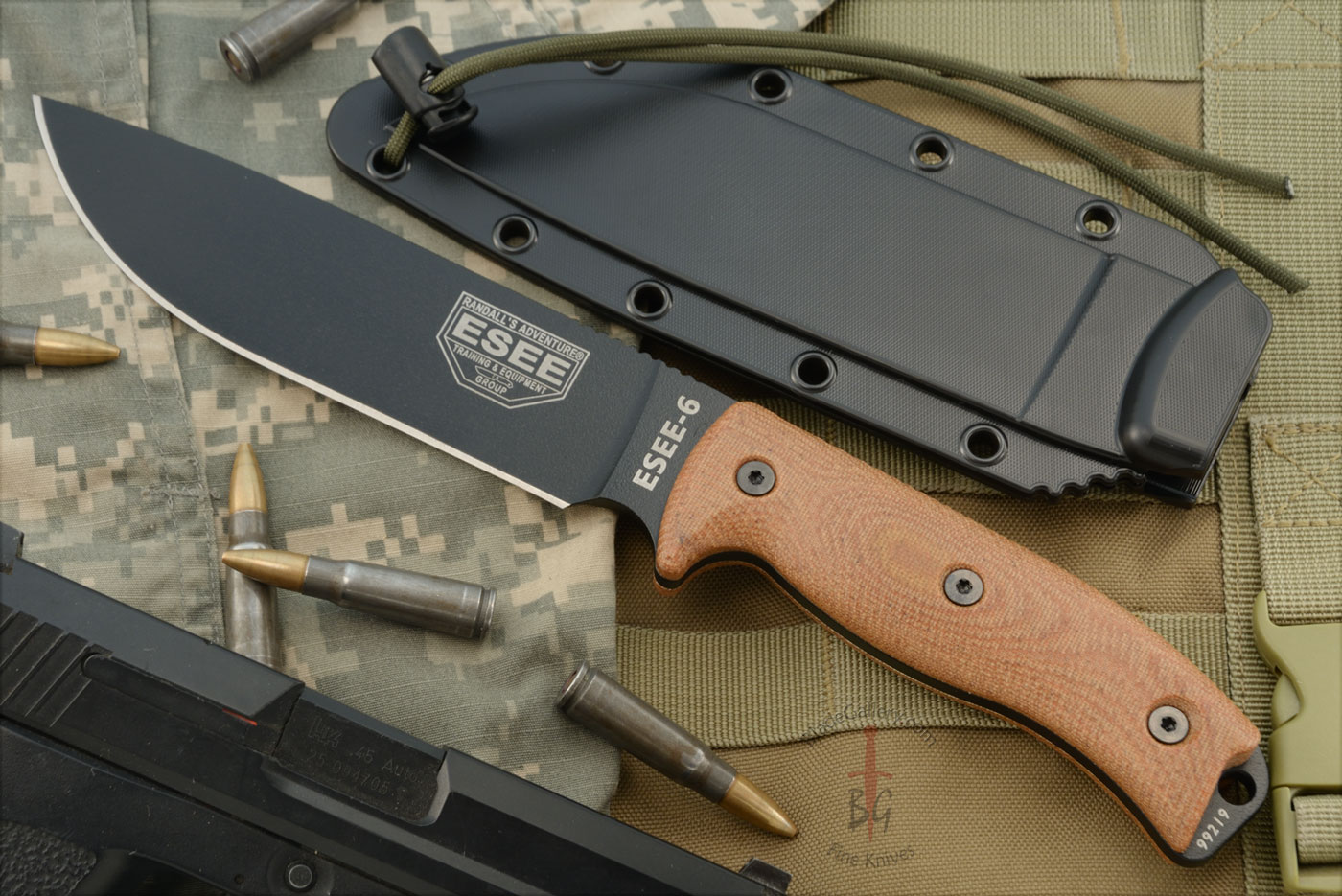 ESEE-6 (6PB-011) - Nautral Micarta, 1095 - Black