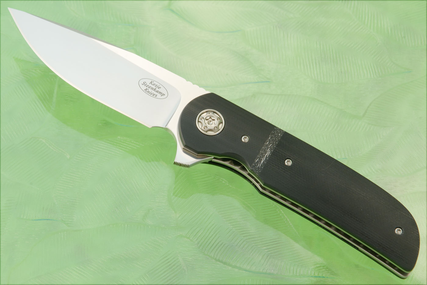 Majesty Flipper with Micarta, G10 and Silver Strike Carbon Fiber (IKBS) - M390