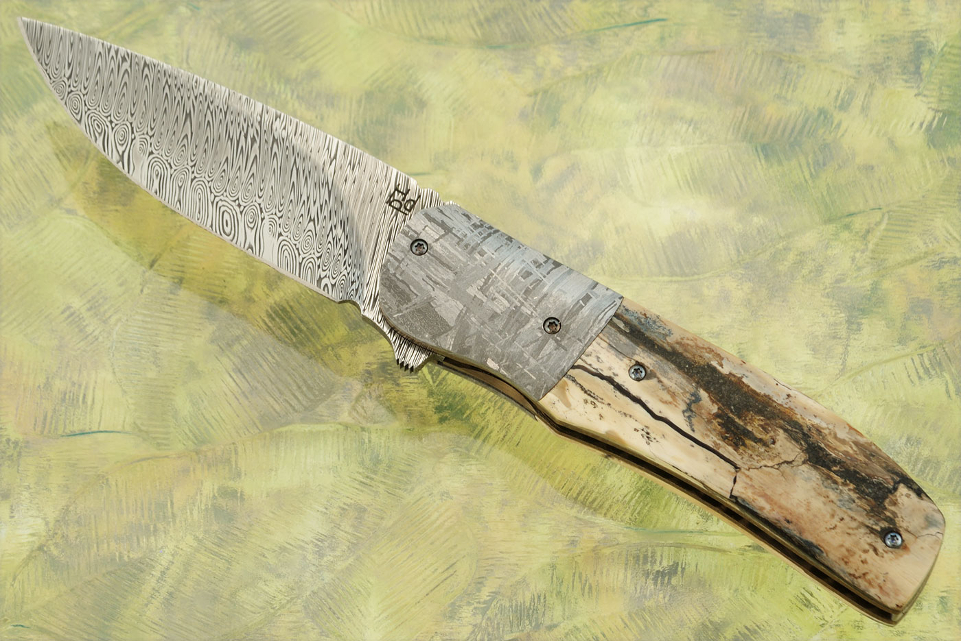 David Flipper with Mammoth Ivory, Meteorite, and Damascus