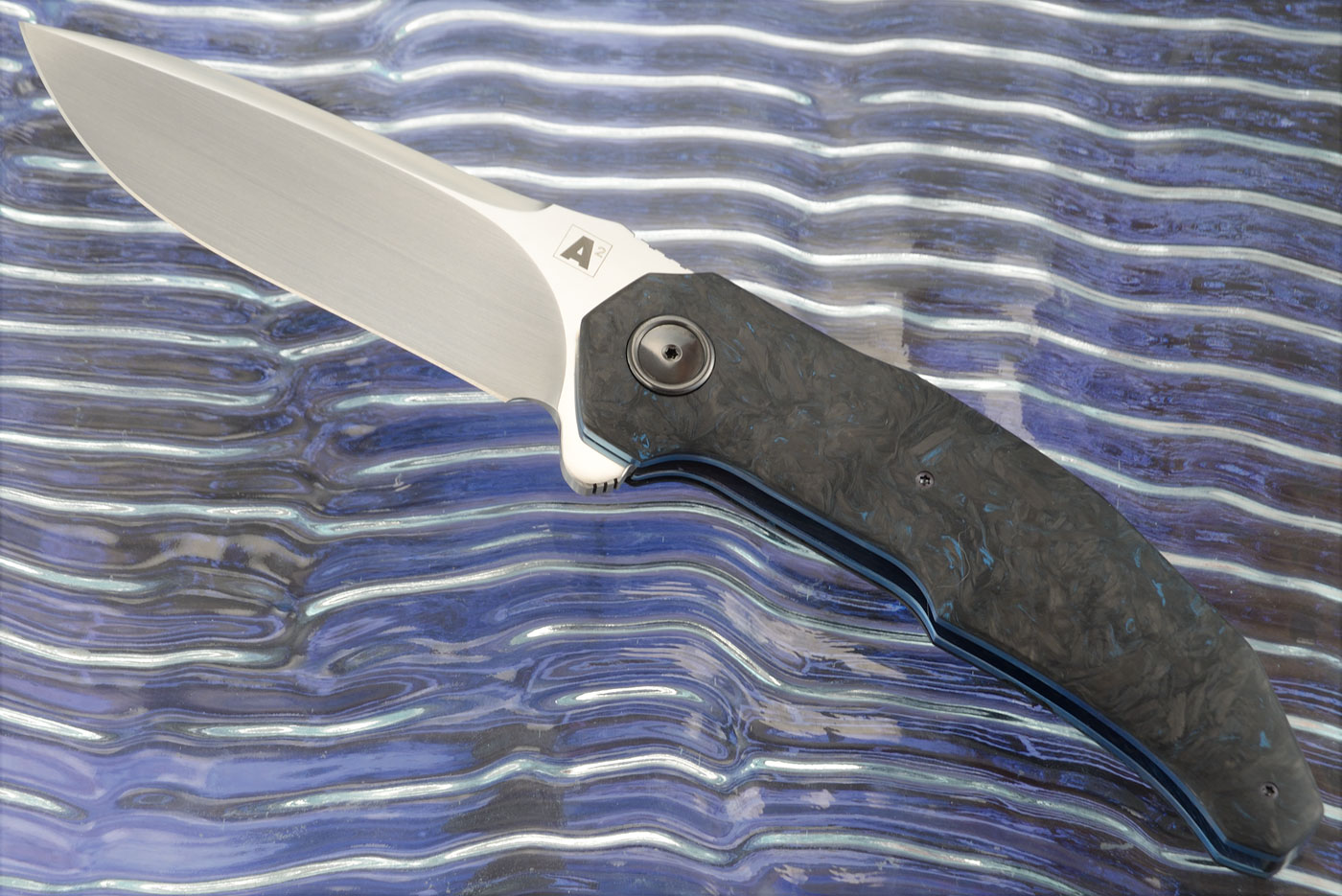 A12 Flipper with Blue Dark Matter FatCarbon (Ceramic IKBS) - M390 - PROTOTYPE