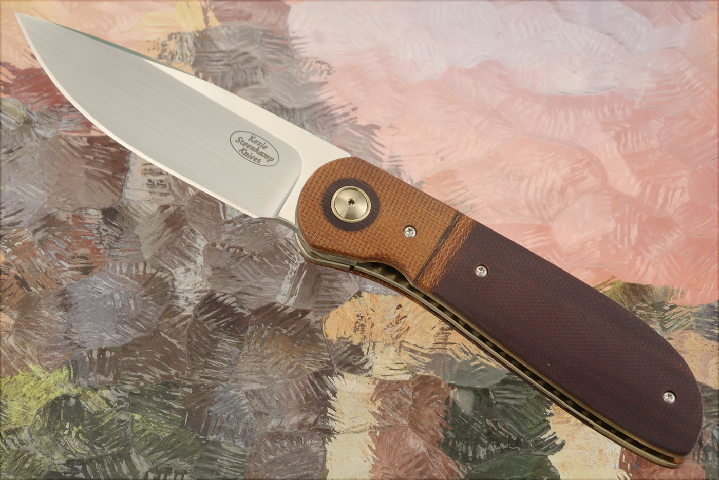 Breeze Front Flipper with Red Coral and Vintage Micarta (IKBS) - M390
